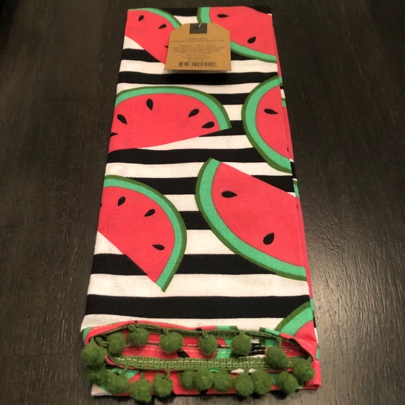 Set of 2 Pink Watermelon Kitchen Towel & Yellow Pineapple Towel 16" x 28" - Picture 6 of 9